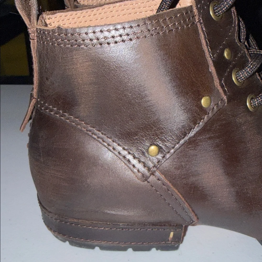 Osstone Moto Boots‎ Brown Leather Size 8